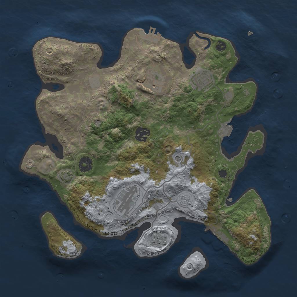 Rust Map: Procedural Map, Size: 3000, Seed: 1184813312, 13 Monuments