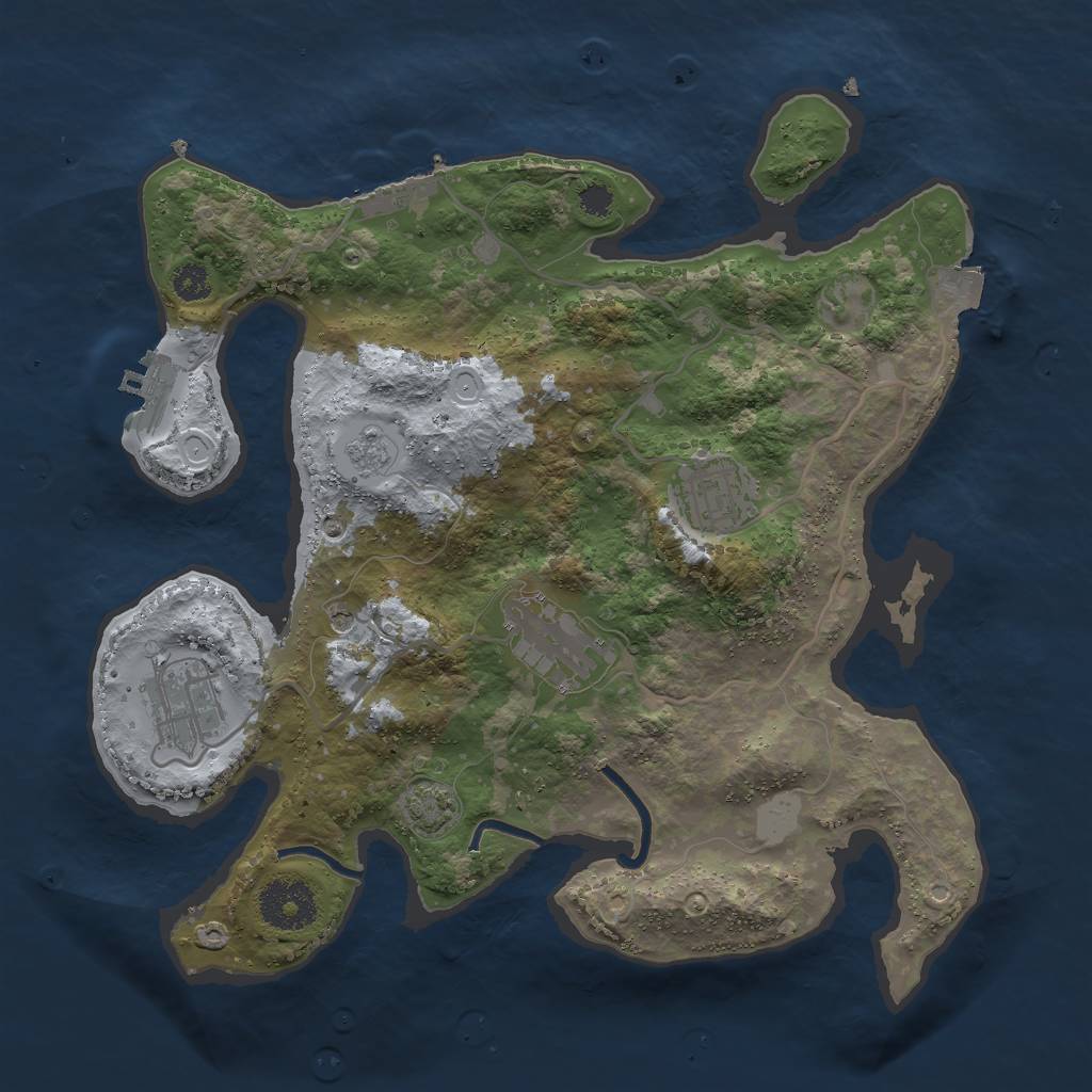 Rust Map: Procedural Map, Size: 3000, Seed: 796258, 11 Monuments