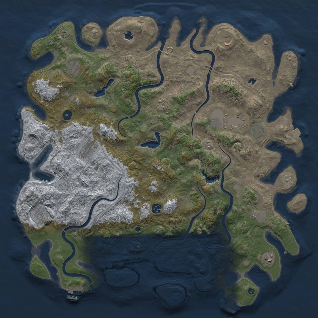Rust Map: Procedural Map, Size: 4800, Seed: 1751404311, 17 Monuments