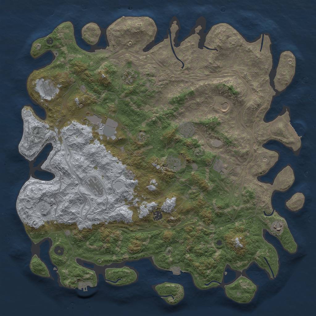 Rust Map: Procedural Map, Size: 4800, Seed: 1751404311, 19 Monuments