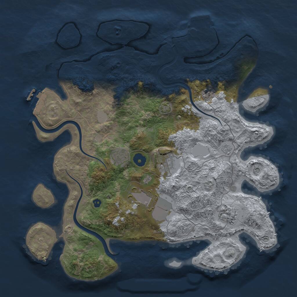 Rust Map: Procedural Map, Size: 3500, Seed: 235665072, 11 Monuments