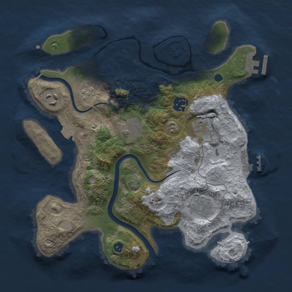 Rust Map: Procedural Map, Size: 3000, Seed: 641614454, 12 Monuments
