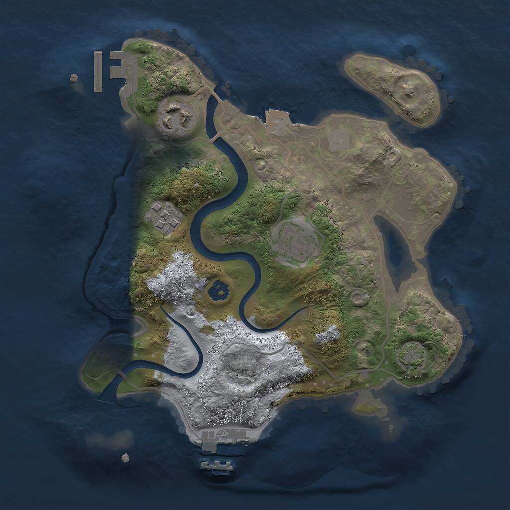 Rust Map: Procedural Map, Size: 2500, Seed: 892814180, 7 Monuments
