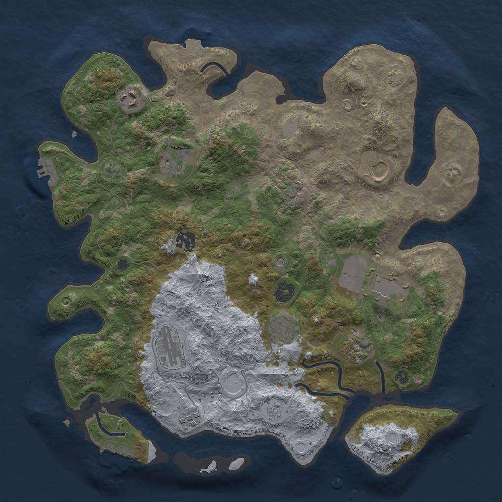 Rust Map: Procedural Map, Size: 3750, Seed: 837, 17 Monuments
