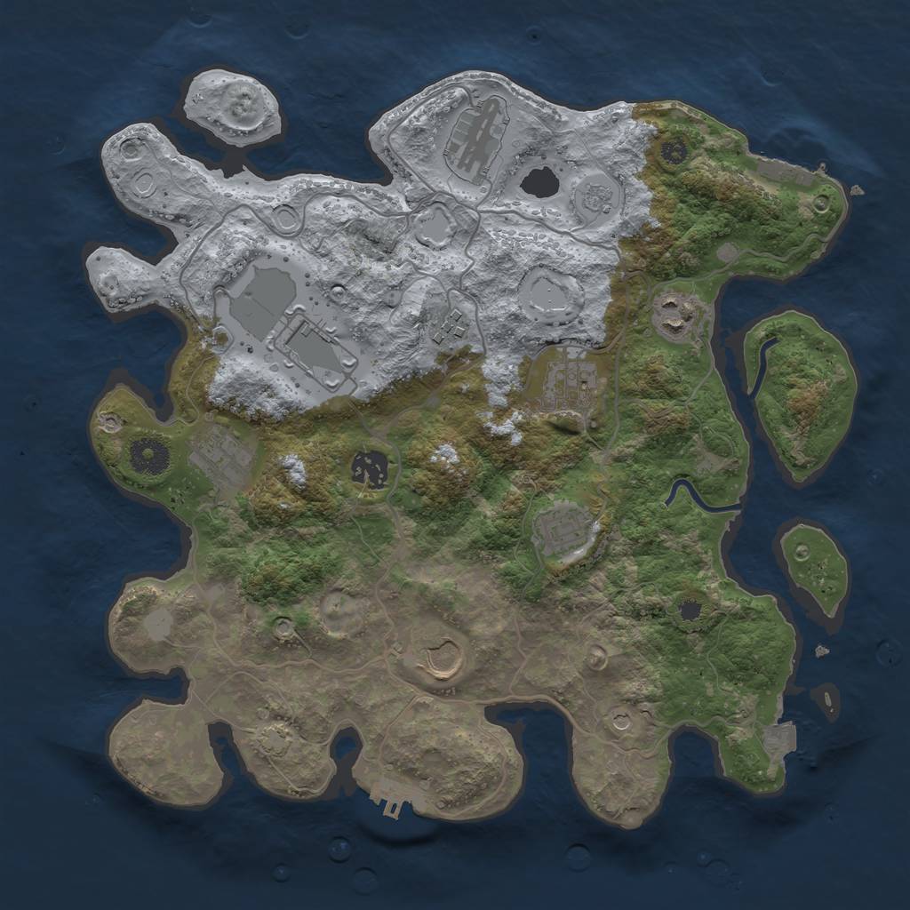 Rust Map: Procedural Map, Size: 3500, Seed: 29199, 17 Monuments