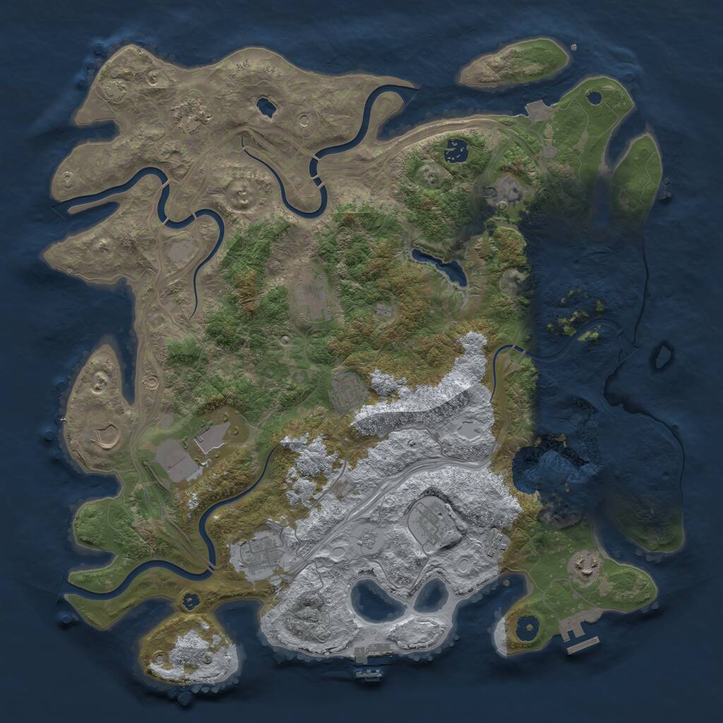 Rust Map: Procedural Map, Size: 4400, Seed: 78659896, 17 Monuments