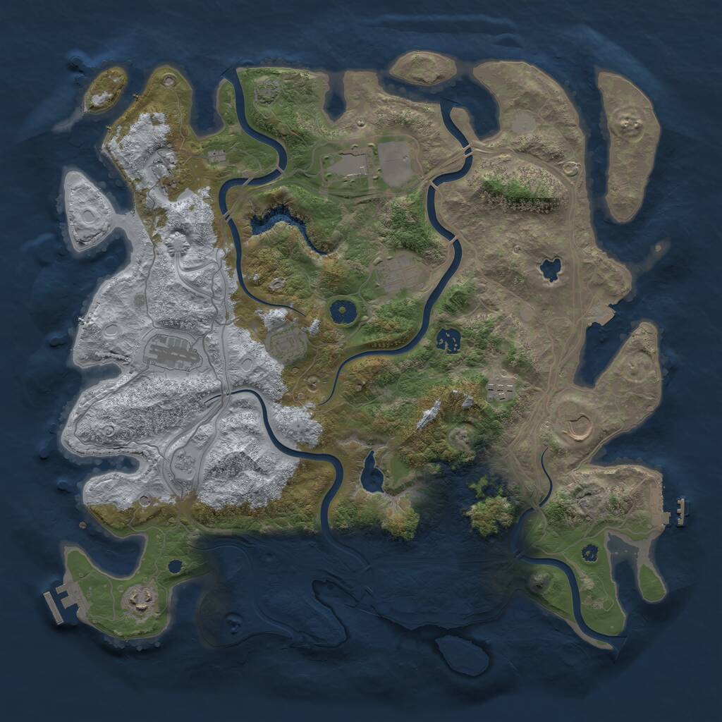 Rust Map: Procedural Map, Size: 4250, Seed: 27413569, 15 Monuments