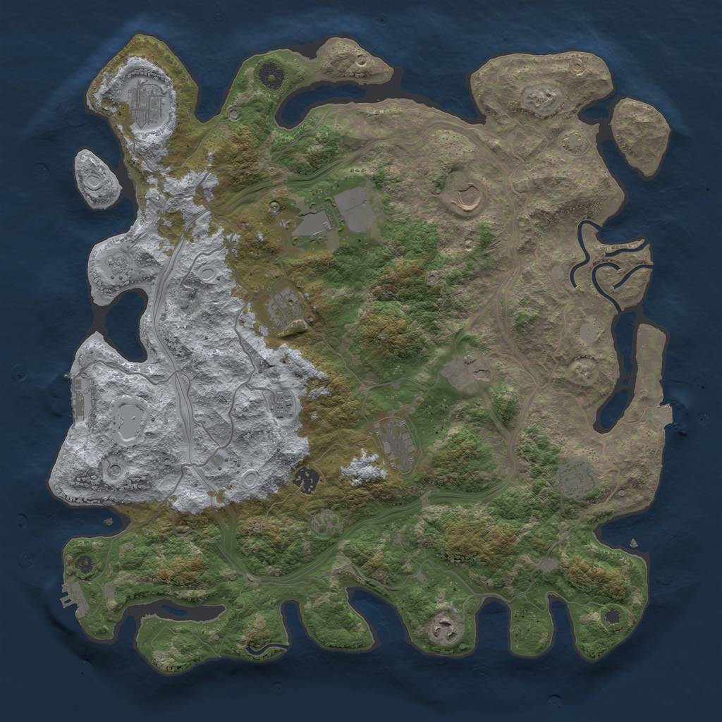 Rust Map: Procedural Map, Size: 4250, Seed: 15961, 18 Monuments