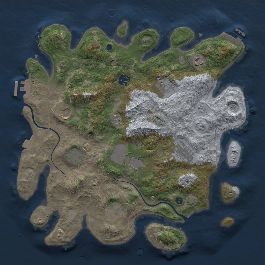 Rust Map: Procedural Map, Size: 3600, Seed: 27676790, 15 Monuments