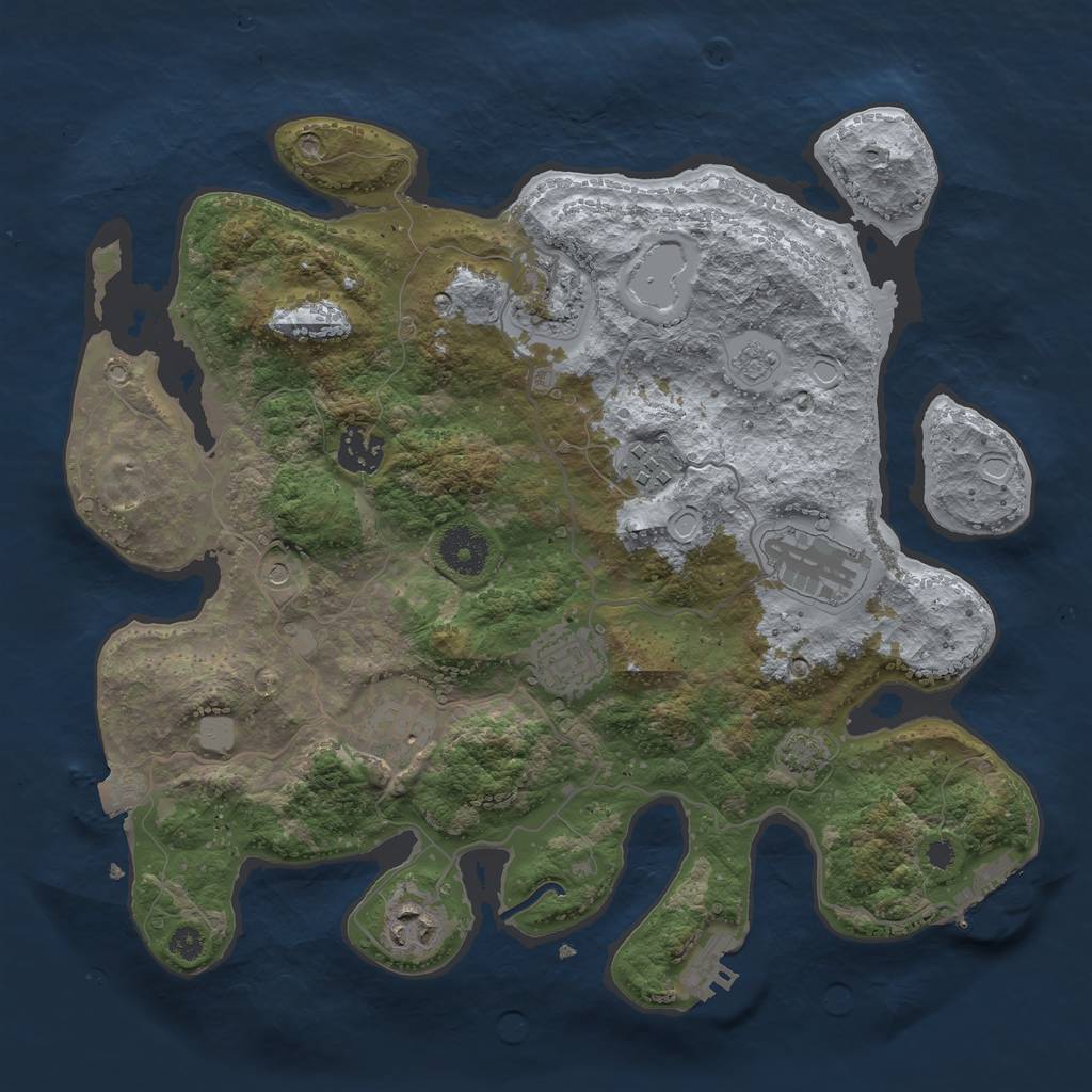 Rust Map: Procedural Map, Size: 3400, Seed: 51548993, 15 Monuments