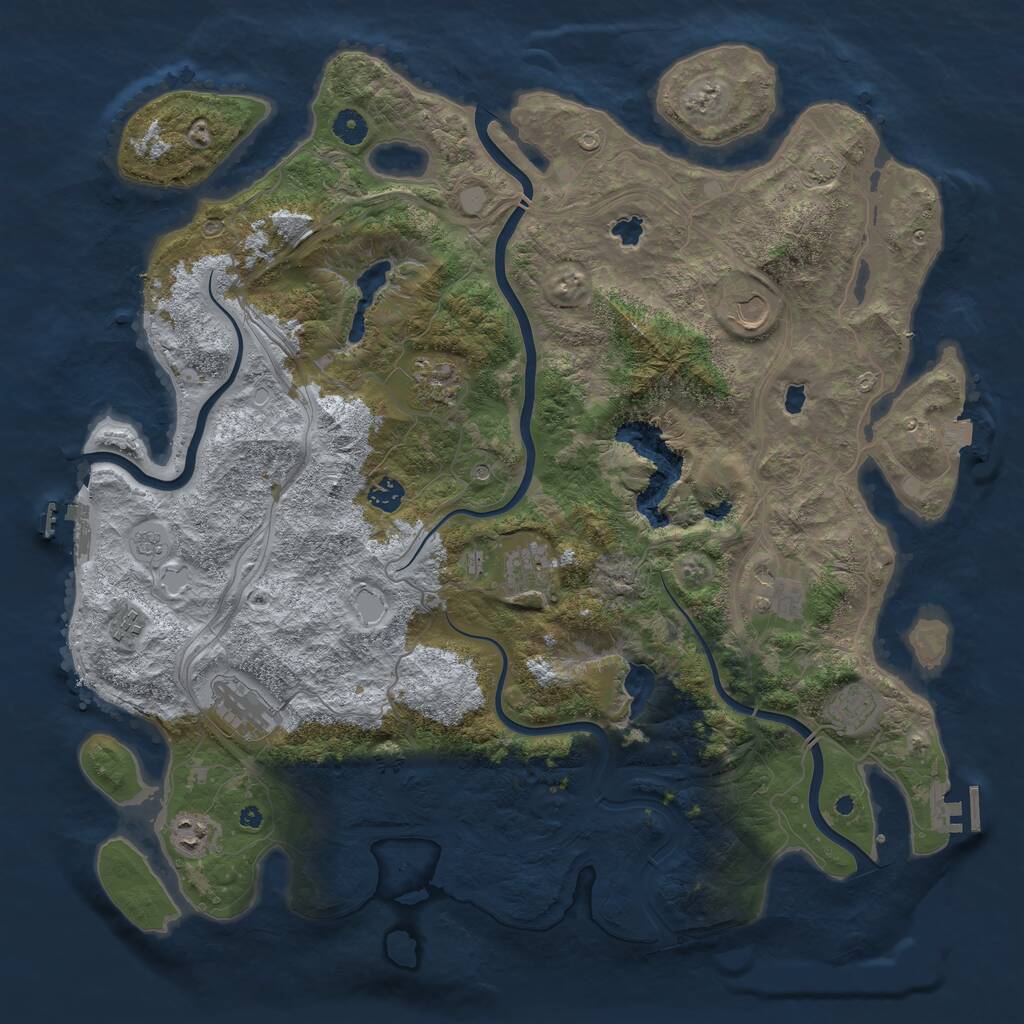 Rust Map: Procedural Map, Size: 4500, Seed: 74317574, 15 Monuments