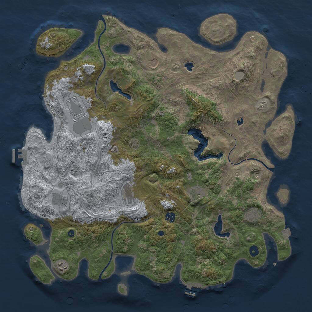 Rust Map: Procedural Map, Size: 4500, Seed: 74317574, 15 Monuments