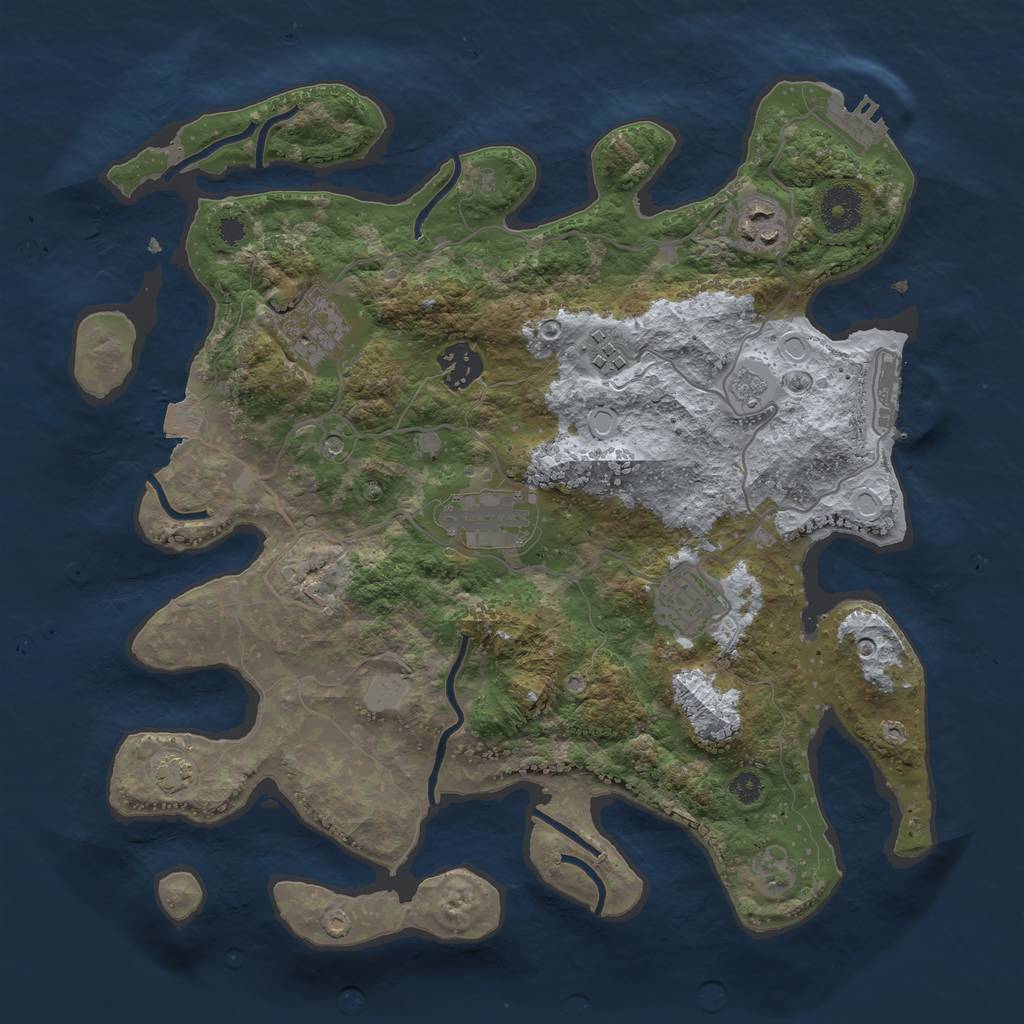 Rust Map: Procedural Map, Size: 3400, Seed: 99213681, 14 Monuments