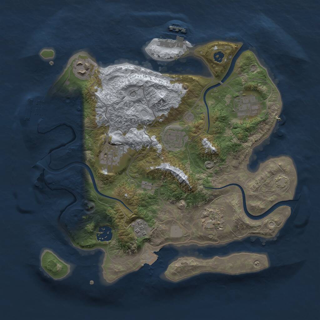 Rust Map: Procedural Map, Size: 3000, Seed: 437188034, 12 Monuments