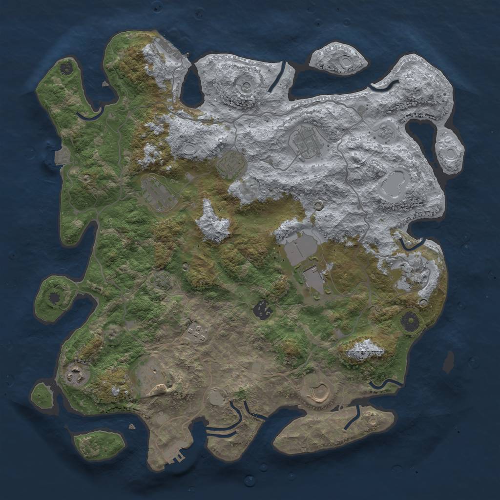 Rust Map: Procedural Map, Size: 4000, Seed: 1656506695, 18 Monuments