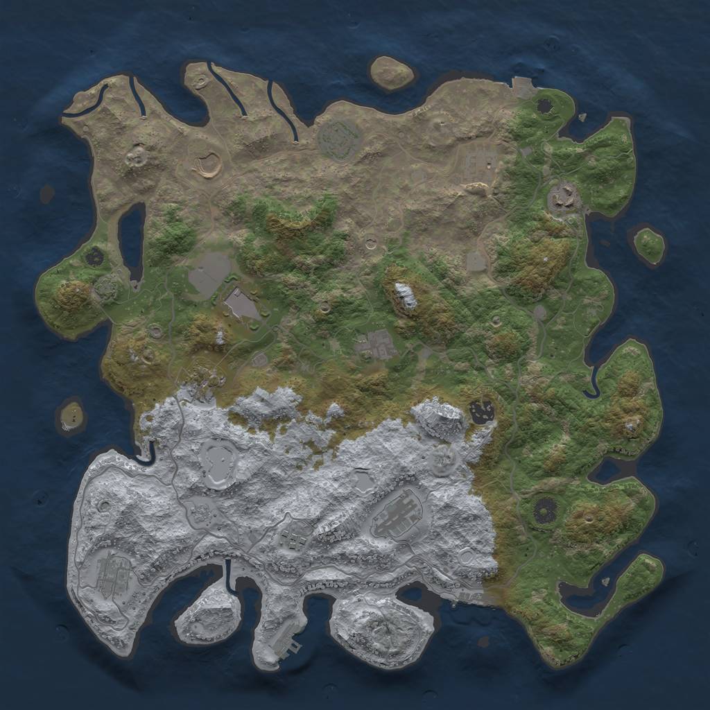 Rust Map: Procedural Map, Size: 4200, Seed: 13579, 19 Monuments