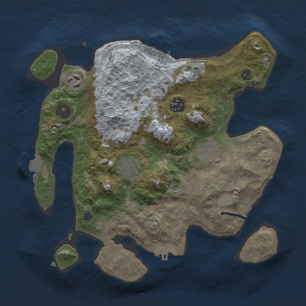 Rust Map: Procedural Map, Size: 3000, Seed: 73293, 12 Monuments