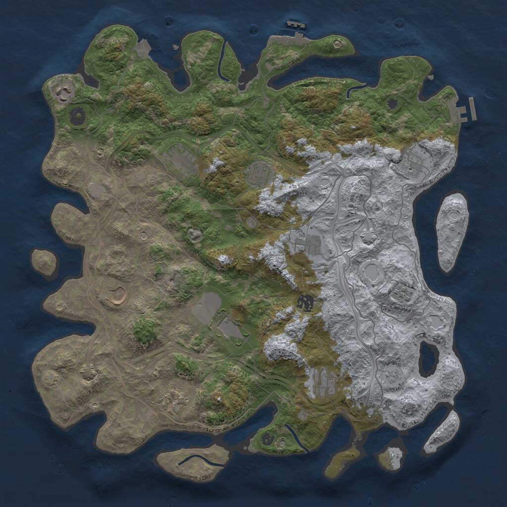 Rust Map: Procedural Map, Size: 4300, Seed: 83812071, 17 Monuments