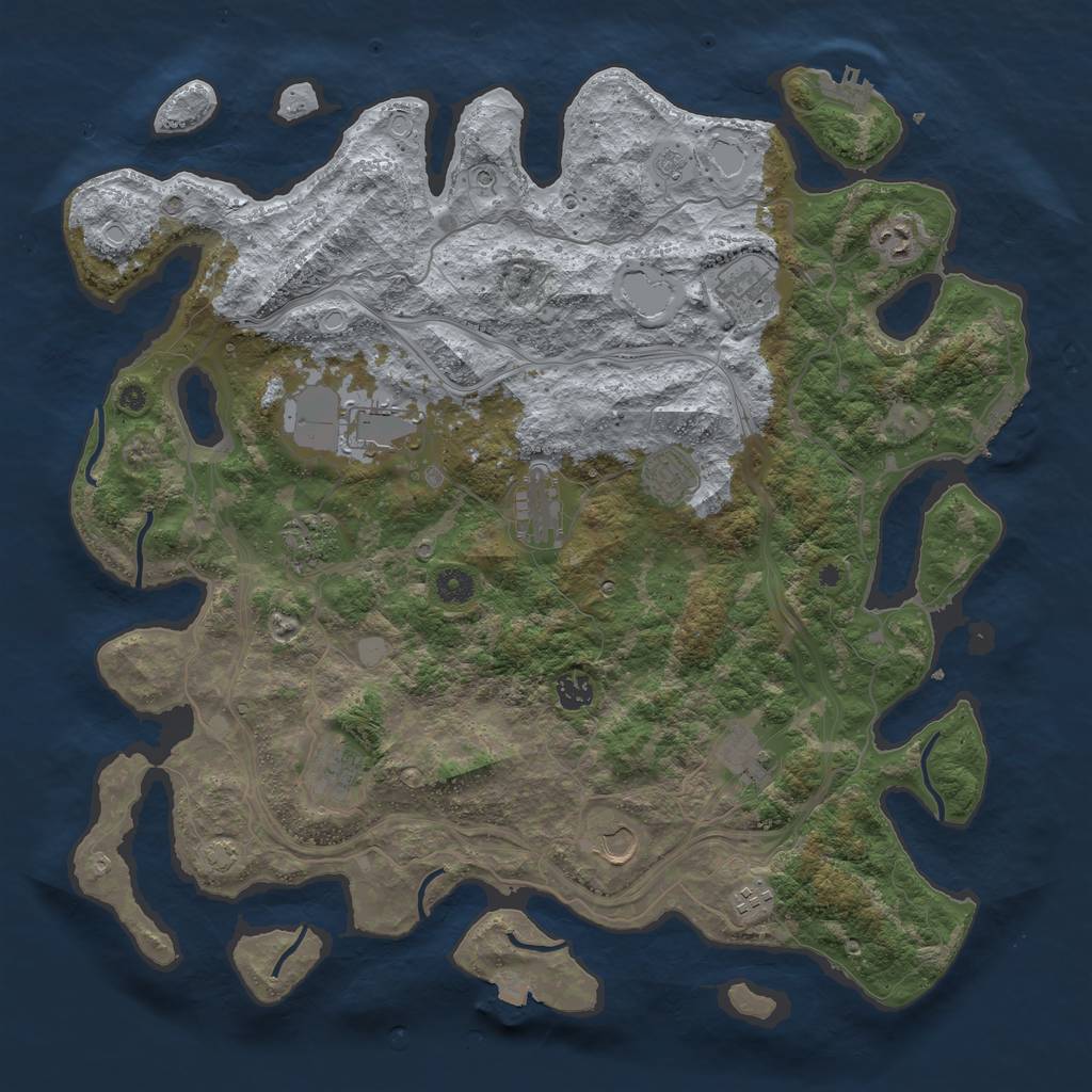 Rust Map: Procedural Map, Size: 4400, Seed: 93005305, 19 Monuments