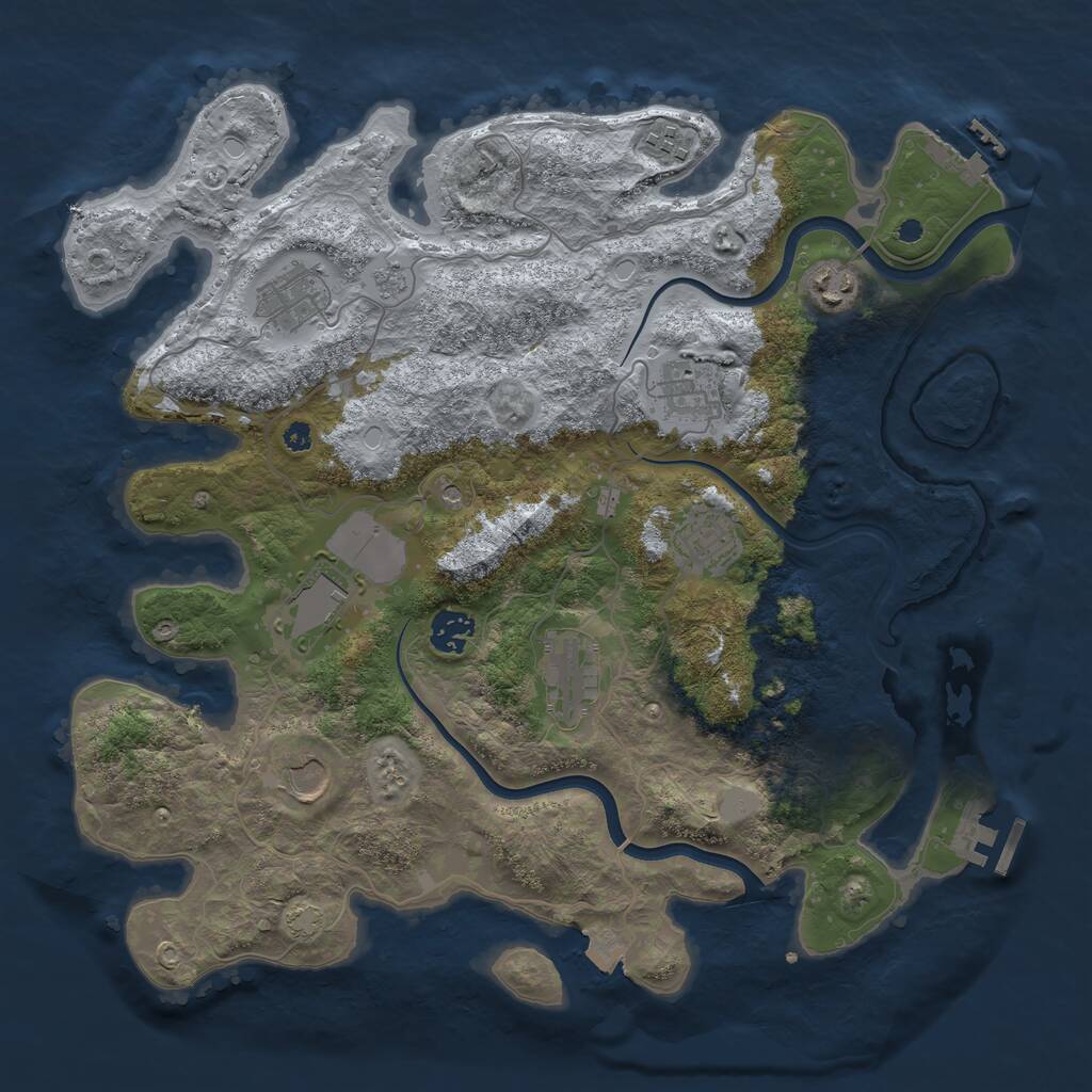 Rust Map: Procedural Map, Size: 3750, Seed: 63951411, 15 Monuments