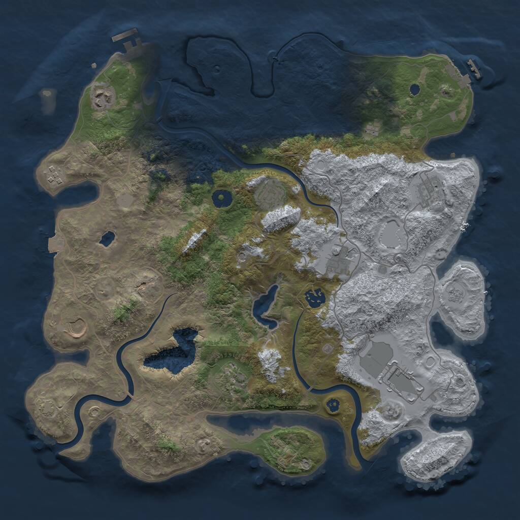 Rust Map: Procedural Map, Size: 4000, Seed: 76024864, 15 Monuments