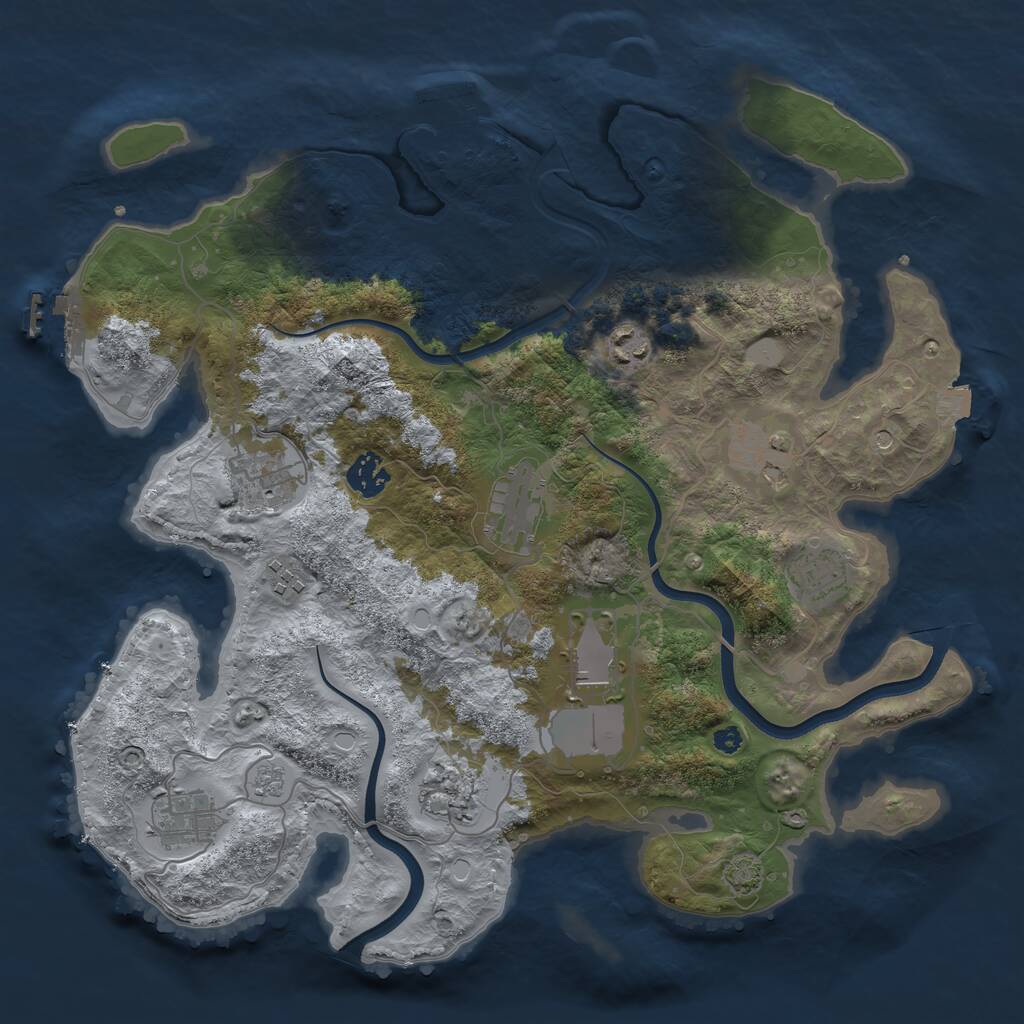 Rust Map: Procedural Map, Size: 3676, Seed: 28000, 16 Monuments