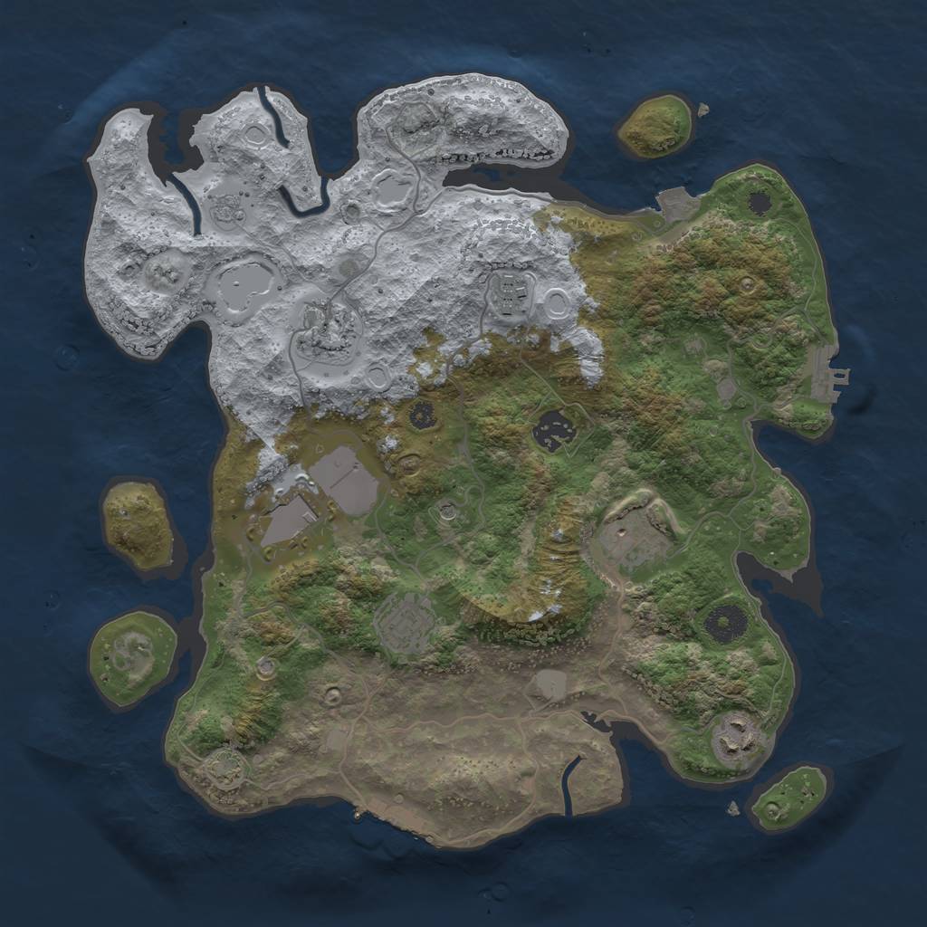 Rust Map: Procedural Map, Size: 3500, Seed: 27979, 15 Monuments