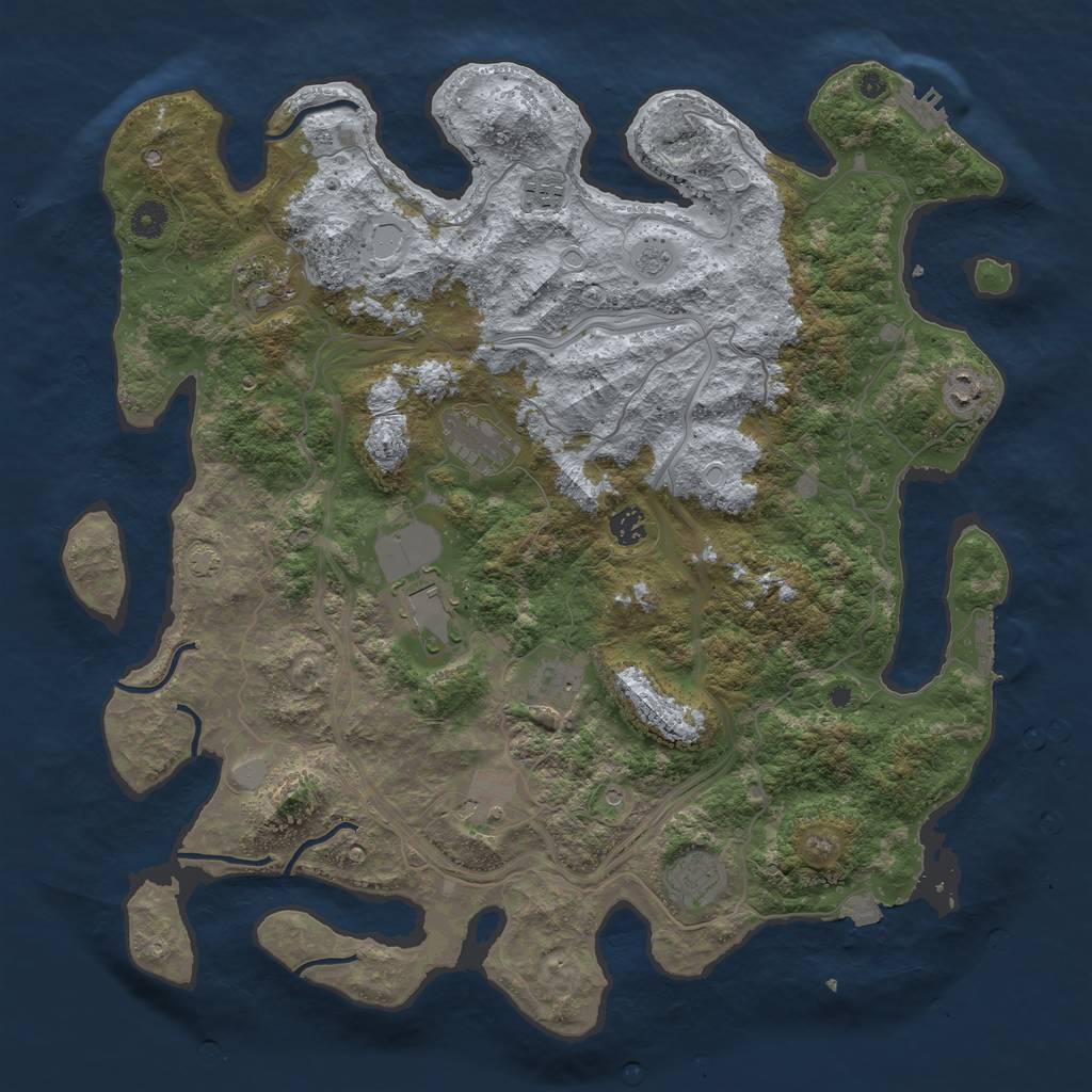 Rust Map: Procedural Map, Size: 4400, Seed: 63662589, 17 Monuments