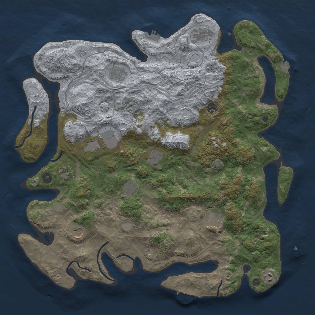 Rust Map: Procedural Map, Size: 4500, Seed: 730086070, 19 Monuments