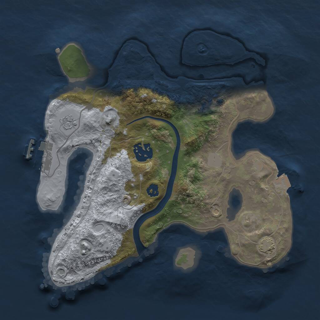 Rust Map: Procedural Map, Size: 2500, Seed: 470238292, 5 Monuments