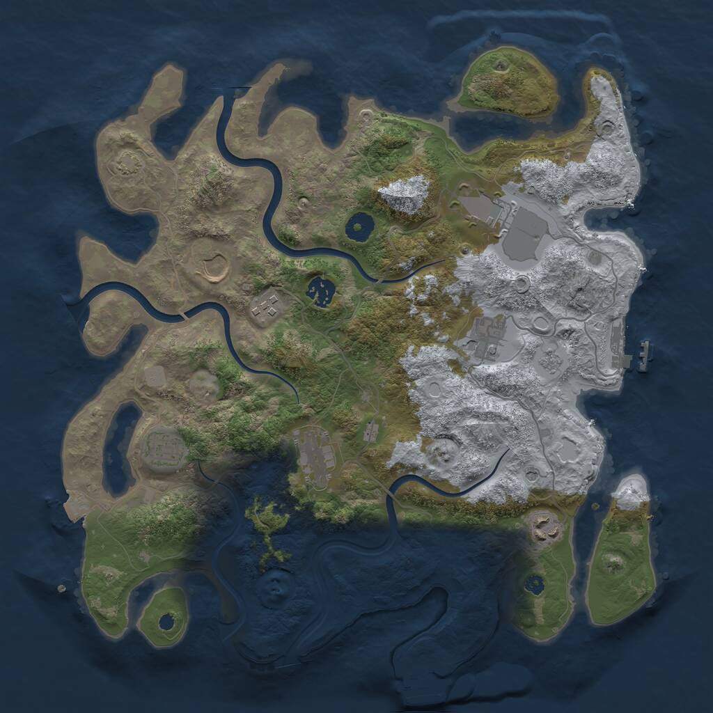 Rust Map: Procedural Map, Size: 3750, Seed: 1524463652, 14 Monuments