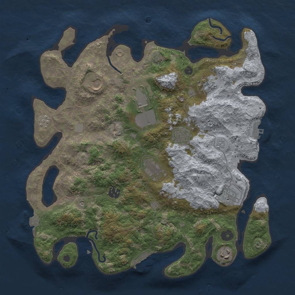 Rust Map: Procedural Map, Size: 3750, Seed: 1524463652, 17 Monuments