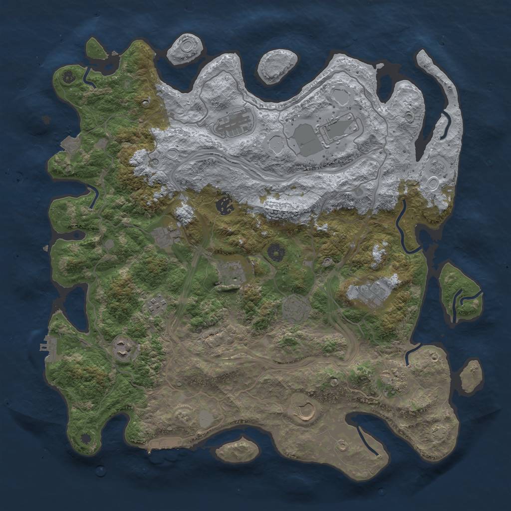Rust Map: Procedural Map, Size: 4250, Seed: 11843403, 19 Monuments