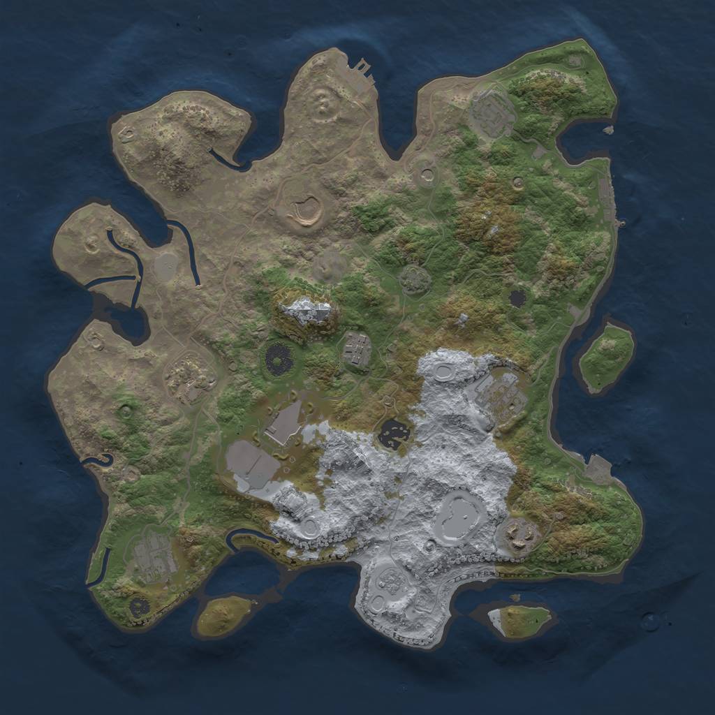 Rust Map: Procedural Map, Size: 3600, Seed: 55634322, 17 Monuments
