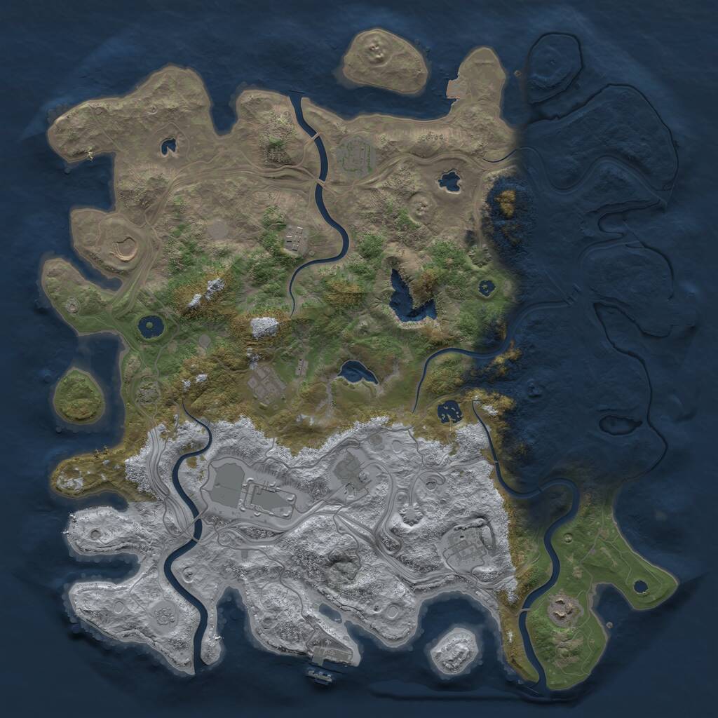 Rust Map: Procedural Map, Size: 4500, Seed: 471697605, 15 Monuments