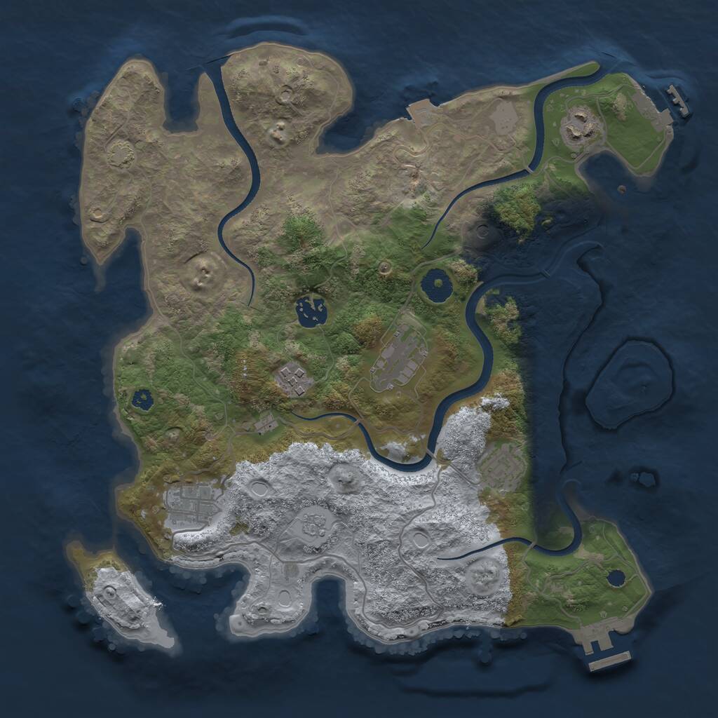 Rust Map: Procedural Map, Size: 3400, Seed: 7719806, 12 Monuments