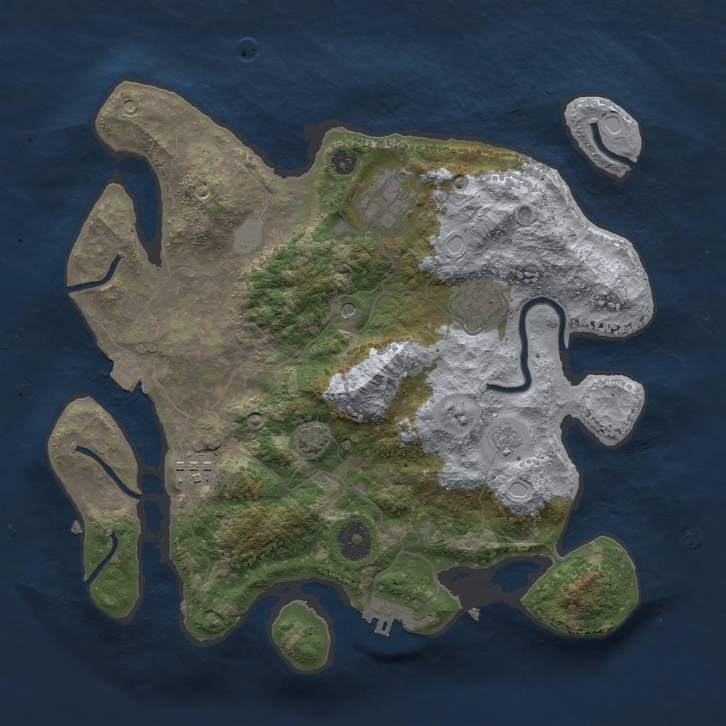 Rust Map: Procedural Map, Size: 3000, Seed: 532746743, 10 Monuments