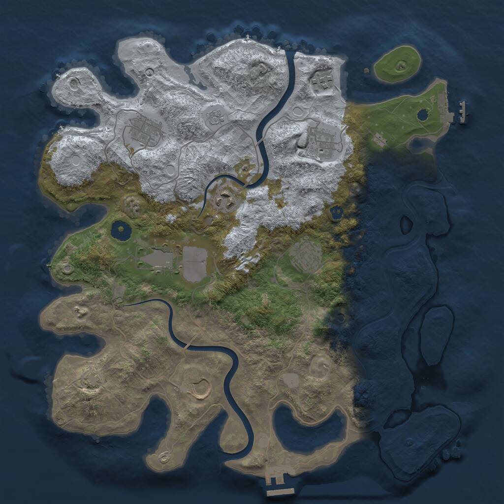 Rust Map: Procedural Map, Size: 3700, Seed: 1700645, 13 Monuments