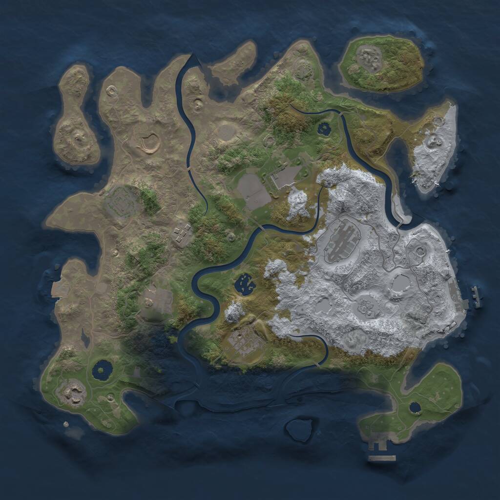 Rust Map: Procedural Map, Size: 3700, Seed: 85499025, 15 Monuments