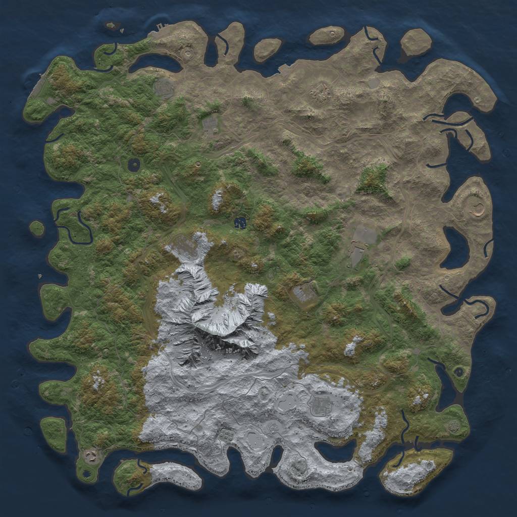 Rust Map: Procedural Map, Size: 6000, Seed: 1764836658, 19 Monuments