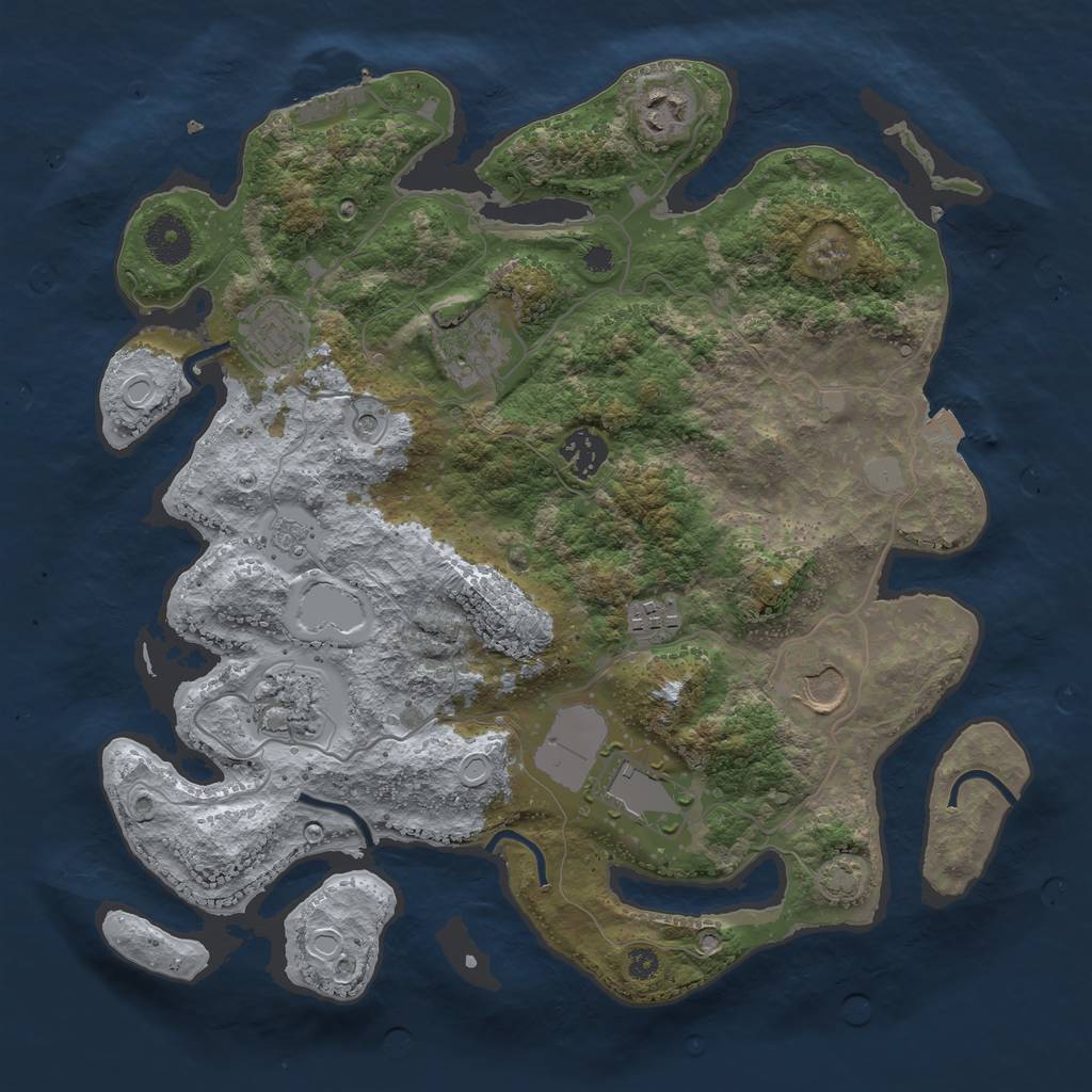 Rust Map: Procedural Map, Size: 3500, Seed: 397577931, 15 Monuments