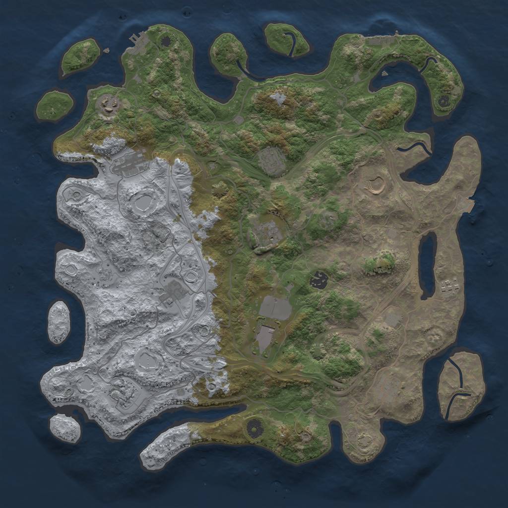 Rust Map: Procedural Map, Size: 4300, Seed: 91815114, 19 Monuments