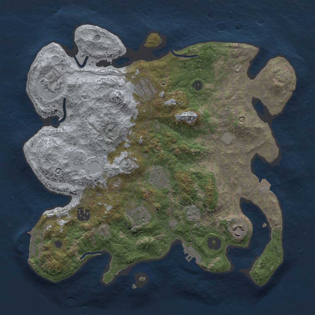 Rust Map: Procedural Map, Size: 3400, Seed: 17644703, 15 Monuments