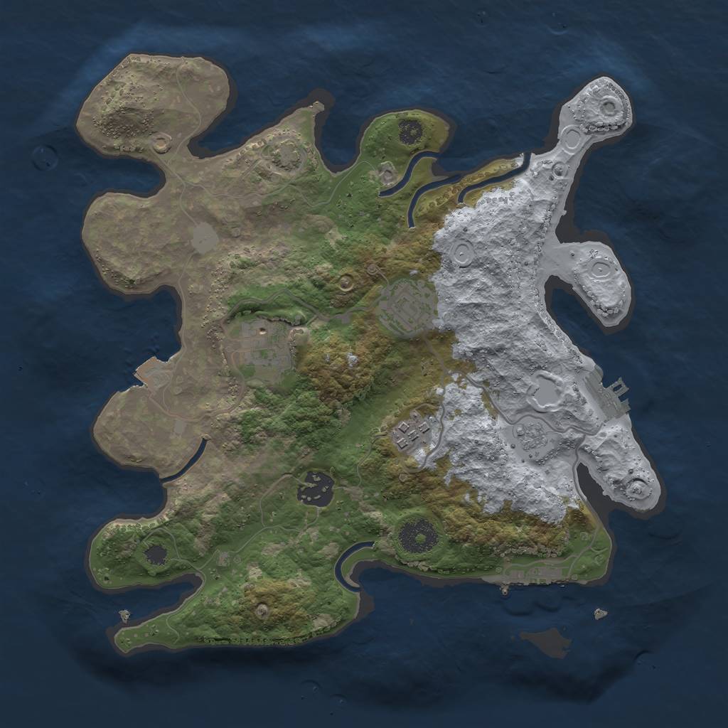 Rust Map: Procedural Map, Size: 3000, Seed: 31790, 11 Monuments