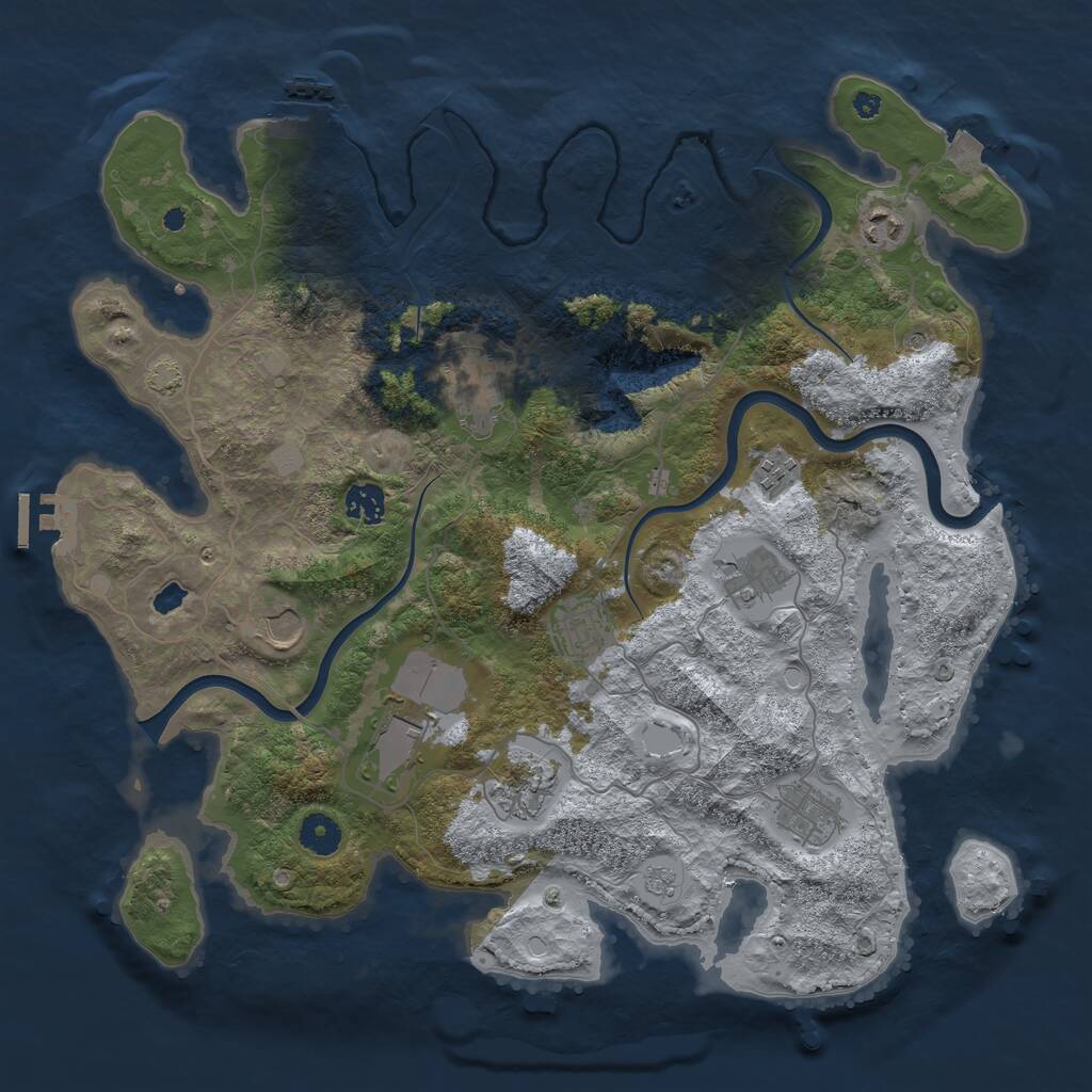 Rust Map: Procedural Map, Size: 4000, Seed: 947189162, 16 Monuments