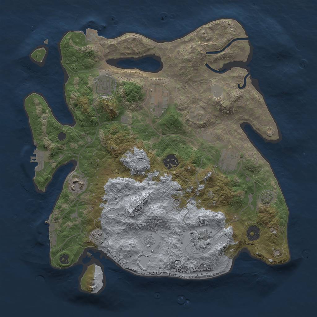 Rust Map: Procedural Map, Size: 3250, Seed: 248715451, 15 Monuments