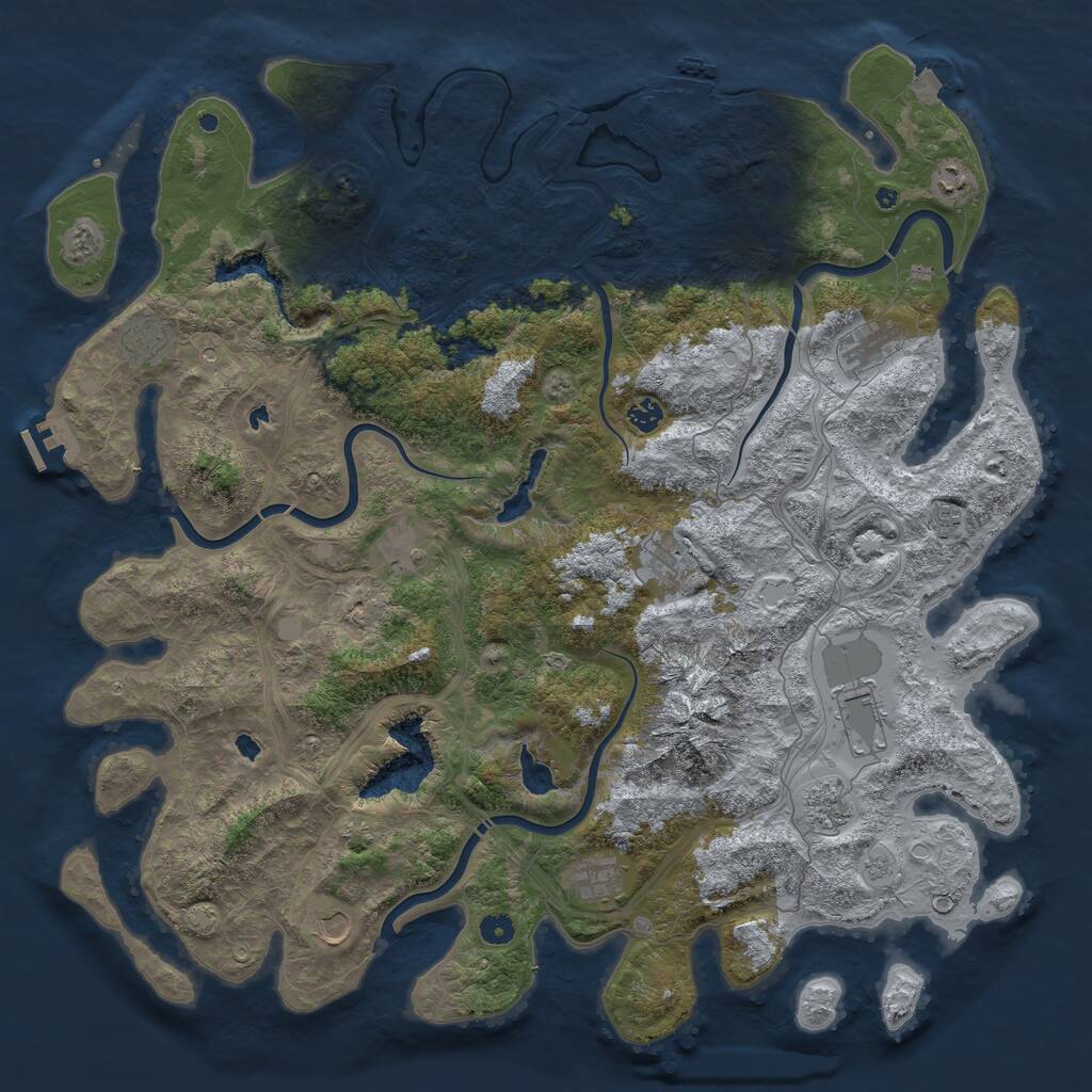 Rust Map: Procedural Map, Size: 5000, Seed: 565836319, 17 Monuments