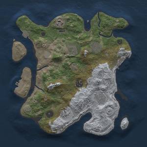 Thumbnail Rust Map: Procedural Map, Size: 3000, Seed: 952960610, 14 Monuments