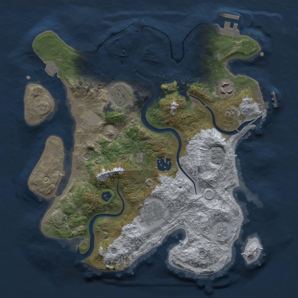 Rust Map: Procedural Map, Size: 3000, Seed: 952960610, 11 Monuments