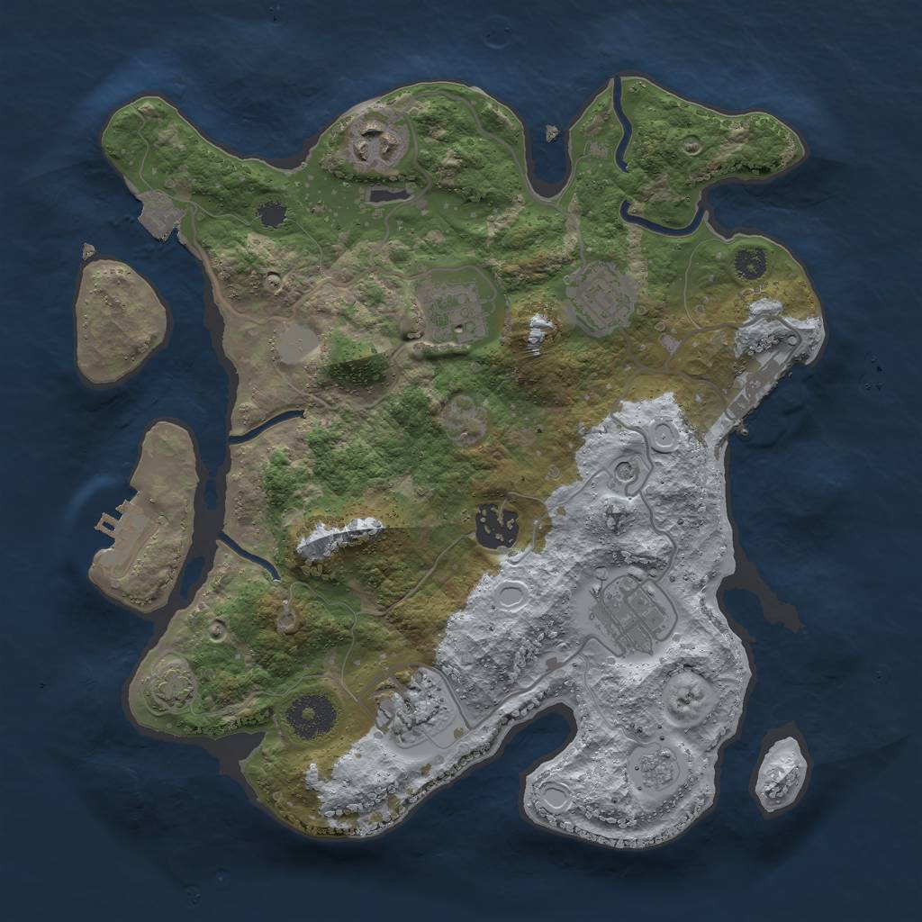 Rust Map: Procedural Map, Size: 3000, Seed: 952960610, 14 Monuments